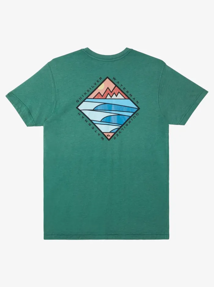 Quiksilver Cross Chop QTShirt Smoke Pine Heather MensWaterman Tees Quiksilver Cross Chop QTShirt Smoke Pine Heather MensWaterman Tees