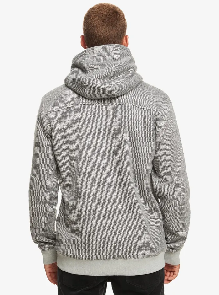 Quiksilver Cypress Keller Sherpa ZipUp Hoodie Light Grey Heather Mens Sweatshirts and Hoodies