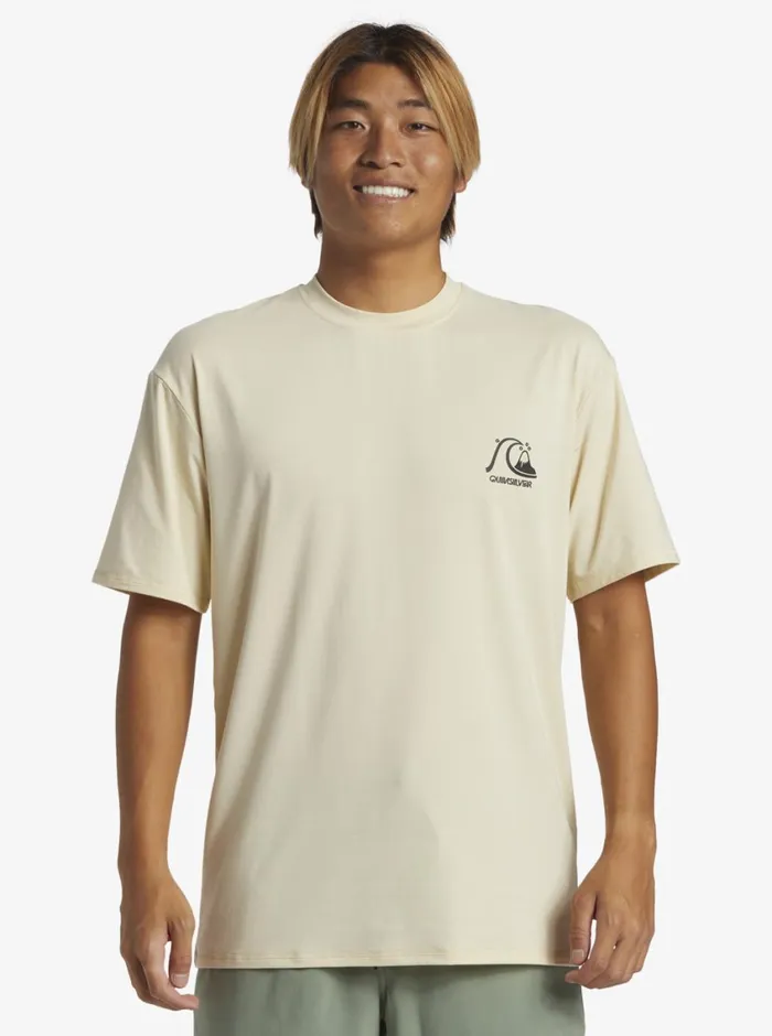Quiksilver DNA Surf Tee Oyster White Mens Rashguards Quiksilver DNA Surf Tee Oyster White Mens Rashguards