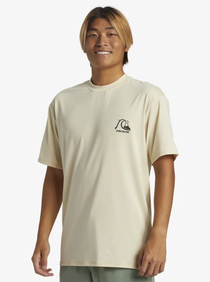 Quiksilver DNA Surf Tee Oyster White Mens Rashguards Quiksilver DNA Surf Tee Oyster White Mens Rashguards