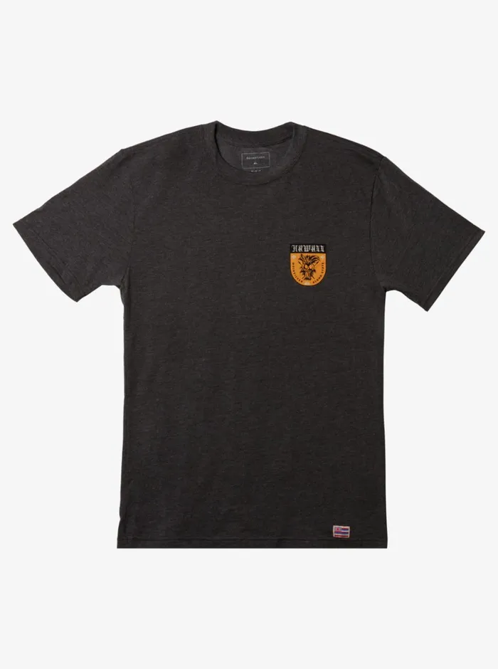 Quiksilver Hawaii Ikaika Shield Tshirt Charcoal Heather Mens Tees