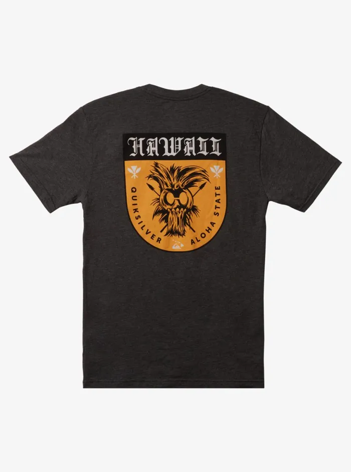 Quiksilver Hawaii Ikaika Shield Tshirt Charcoal Heather Mens Tees