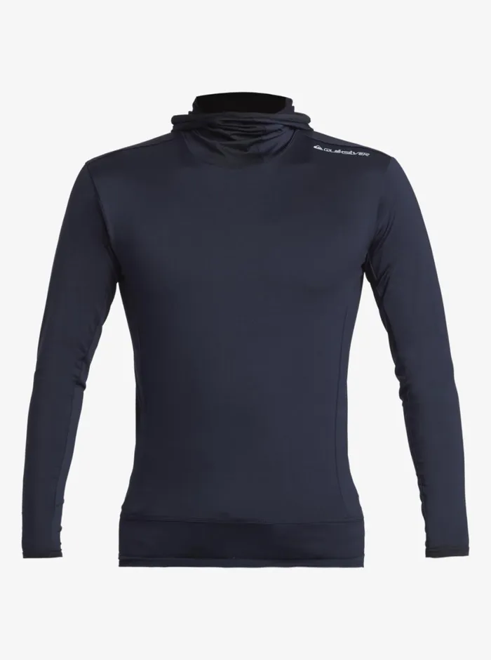 Quiksilver Highline UPF50 Hood Long Sleeve Surf Tee Dark Navy Mens Rashguards