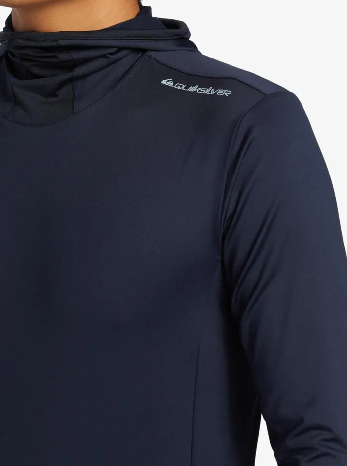 Quiksilver Highline UPF50 Hood Long Sleeve Surf Tee Dark Navy Mens Rashguards Quiksilver Highline UPF50 Hood Long Sleeve Surf Tee Dark Navy Mens Rashguards