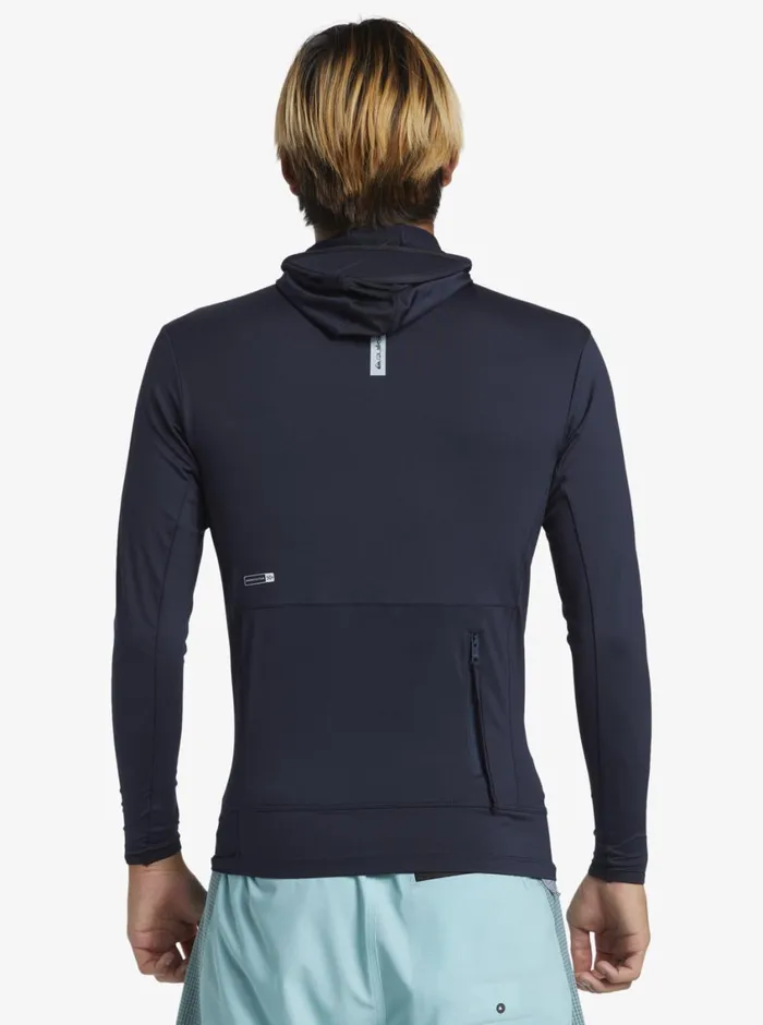 Quiksilver Highline UPF50 Hood Long Sleeve Surf Tee Dark Navy Mens Rashguards Quiksilver Highline UPF50 Hood Long Sleeve Surf Tee Dark Navy Mens Rashguards