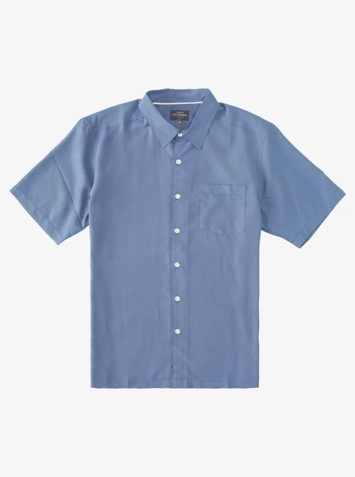 Quiksilver Kings Cliff Short Sleeve Shirt Ensign Blue Kings Cliff MensWaterman Shirts and Polos Quiksilver Kings Cliff Short Sleeve Shirt Ensign Blue Kings Cliff MensWaterman Shirts and Polos