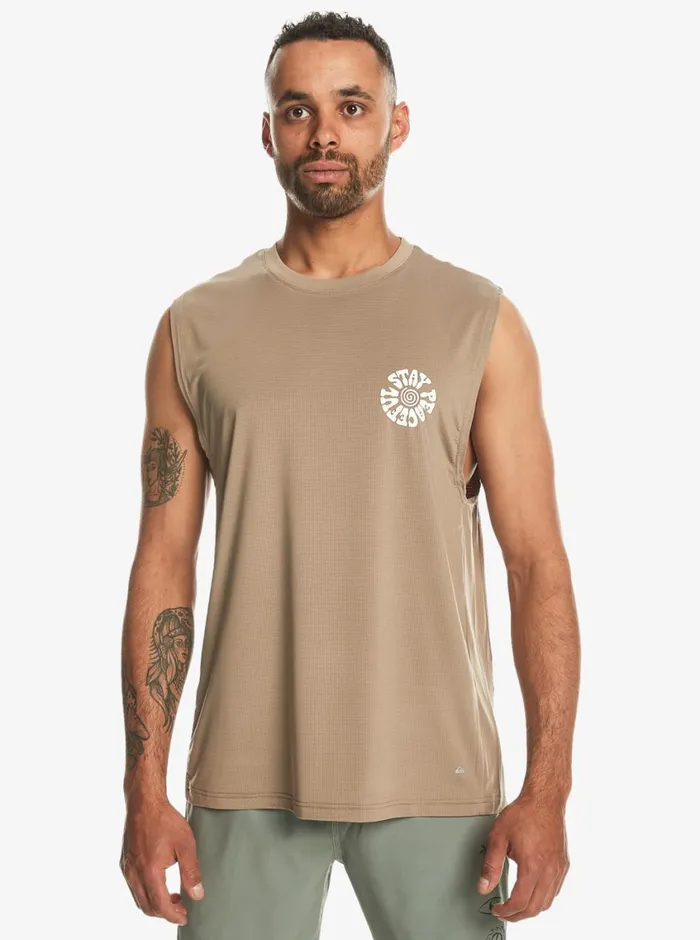 Quiksilver Lap Time Muscle Knit Timber Wolf Mens Tees Quiksilver Lap Time Muscle Knit Timber Wolf Mens Tees
