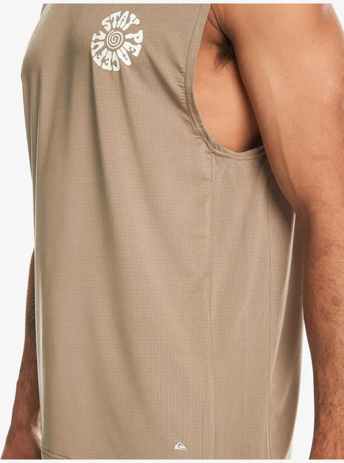 Quiksilver Lap Time Muscle Knit Timber Wolf Mens Tees Quiksilver Lap Time Muscle Knit Timber Wolf Mens Tees