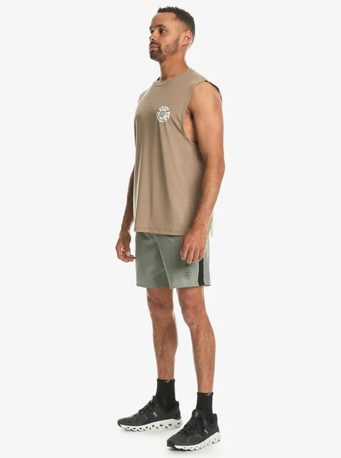 Quiksilver Lap Time Muscle Knit Timber Wolf Mens Tees Quiksilver Lap Time Muscle Knit Timber Wolf Mens Tees