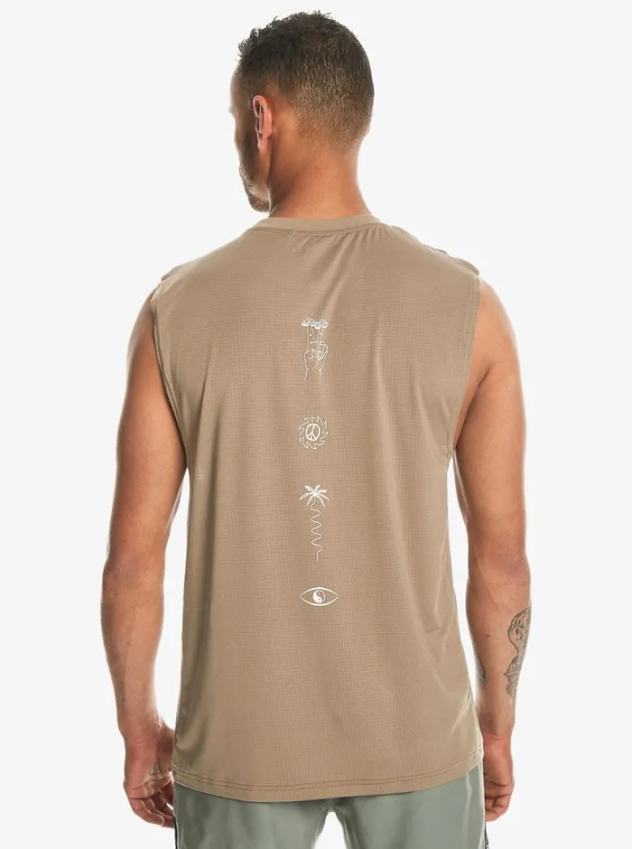 Quiksilver Lap Time Muscle Knit Timber Wolf Mens Tees Quiksilver Lap Time Muscle Knit Timber Wolf Mens Tees