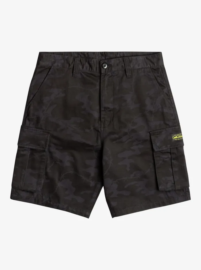 Quiksilver Mikey Cargo Shorts Tarmac Mongrel Camo Mens Shorts and Amphibians