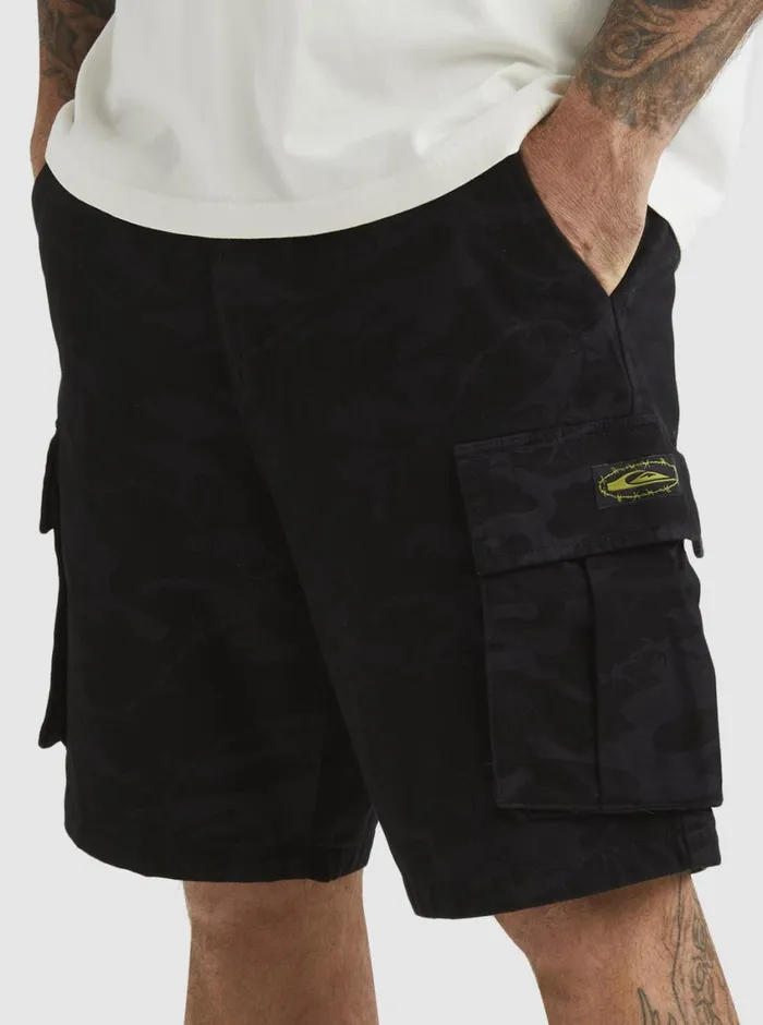 Quiksilver Mikey Cargo Shorts Tarmac Mongrel Camo Mens Shorts and Amphibians Quiksilver Mikey Cargo Shorts Tarmac Mongrel Camo Mens Shorts and Amphibians
