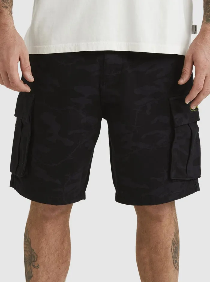 Quiksilver Mikey Cargo Shorts Tarmac Mongrel Camo Mens Shorts and Amphibians Quiksilver Mikey Cargo Shorts Tarmac Mongrel Camo Mens Shorts and Amphibians