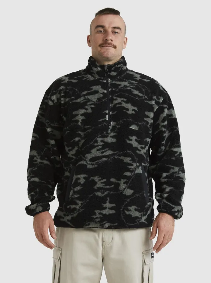 Quiksilver Mikey Zip Sherpa HalfZip Fleece Black Mongrel Mens Sweatshirts and Hoodies Quiksilver Mikey Zip Sherpa HalfZip Fleece Black Mongrel Mens Sweatshirts and Hoodies