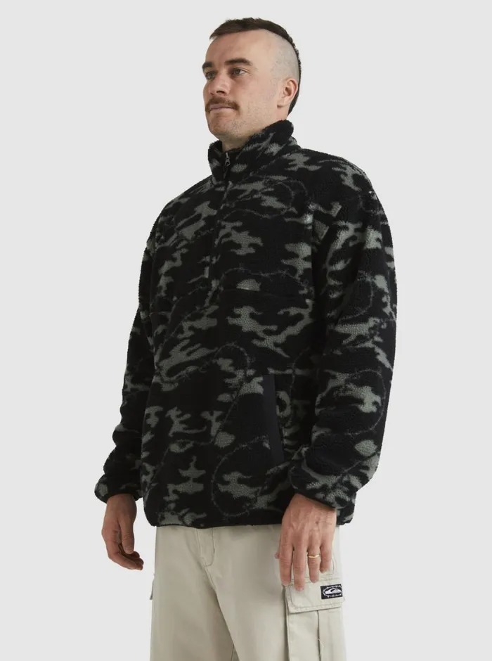 Quiksilver Mikey Zip Sherpa HalfZip Fleece Black Mongrel Mens Sweatshirts and Hoodies Quiksilver Mikey Zip Sherpa HalfZip Fleece Black Mongrel Mens Sweatshirts and Hoodies