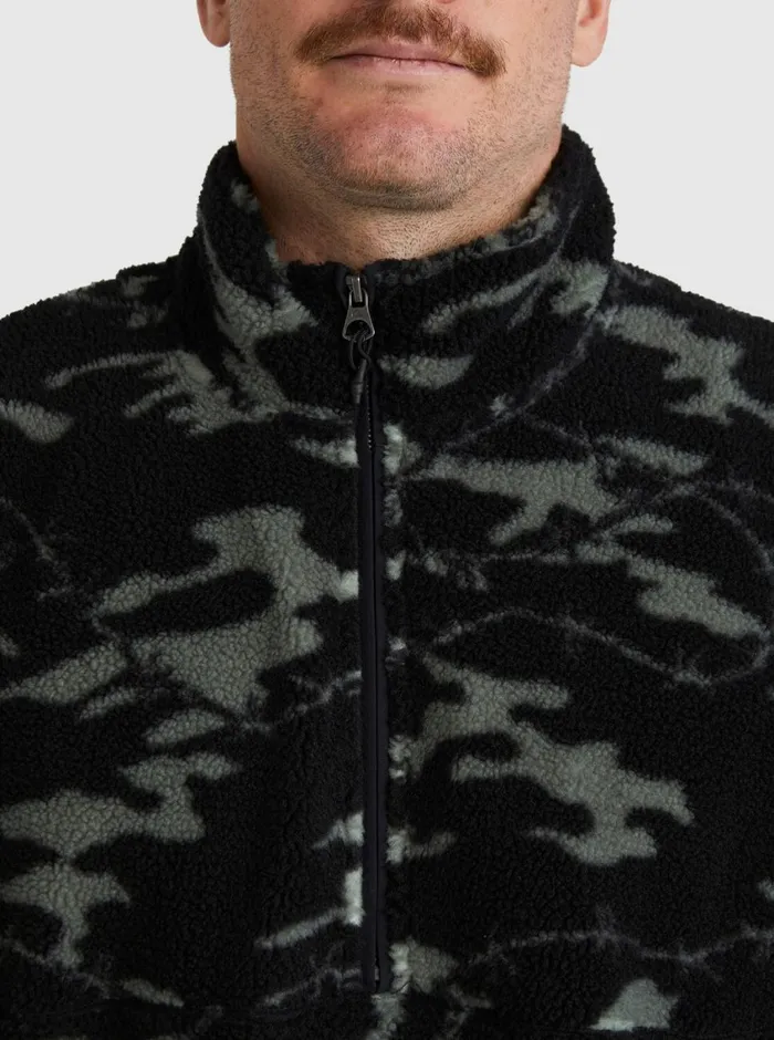 Quiksilver Mikey Zip Sherpa HalfZip Fleece Black Mongrel Mens Sweatshirts and Hoodies Quiksilver Mikey Zip Sherpa HalfZip Fleece Black Mongrel Mens Sweatshirts and Hoodies