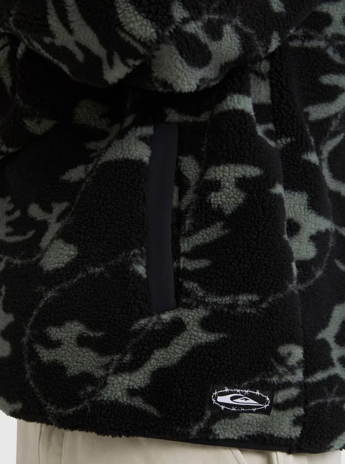 Quiksilver Mikey Zip Sherpa HalfZip Fleece Black Mongrel Mens Sweatshirts and Hoodies Quiksilver Mikey Zip Sherpa HalfZip Fleece Black Mongrel Mens Sweatshirts and Hoodies