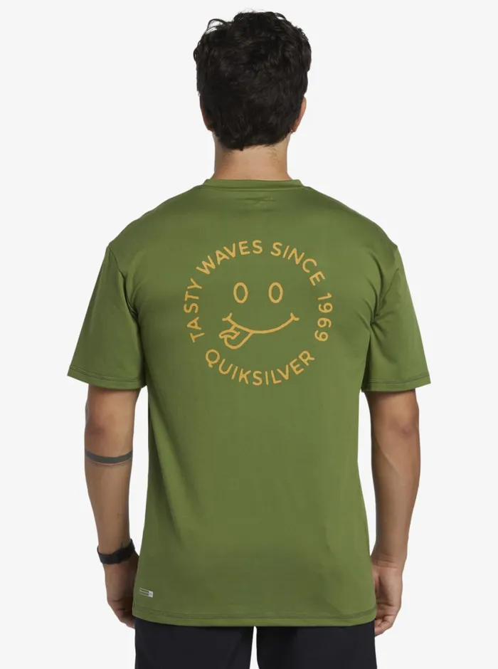 Quiksilver Mix Session UPF 50 Short Sleeve Surf Tee Dill Mens Rashguards Quiksilver Mix Session UPF 50 Short Sleeve Surf Tee Dill Mens Rashguards