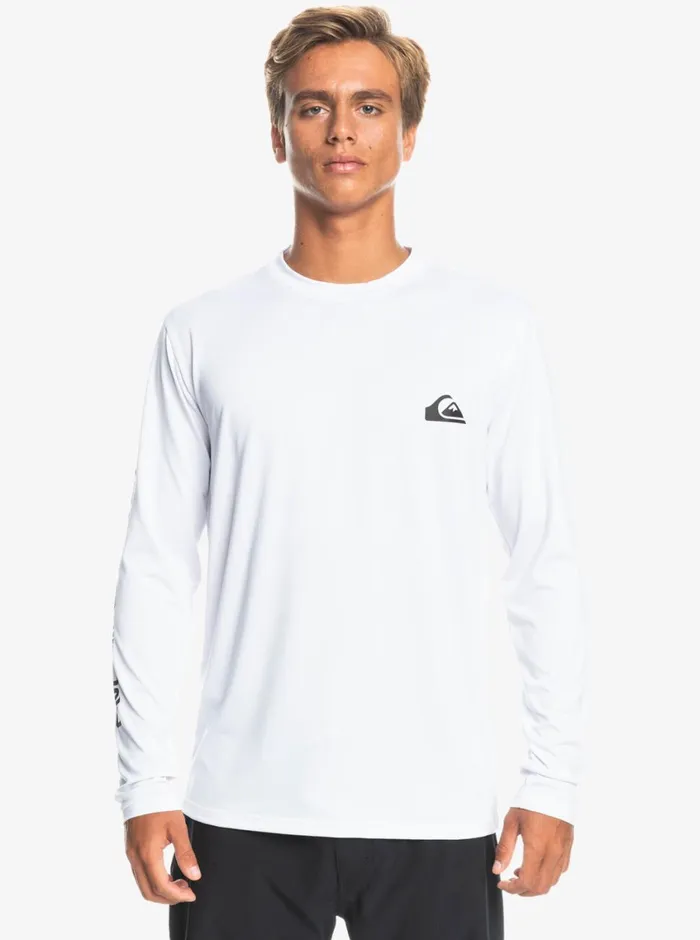 Quiksilver Omni Session Long Sleeve Upf 50 Surf TShirt White Mens Rashguards
