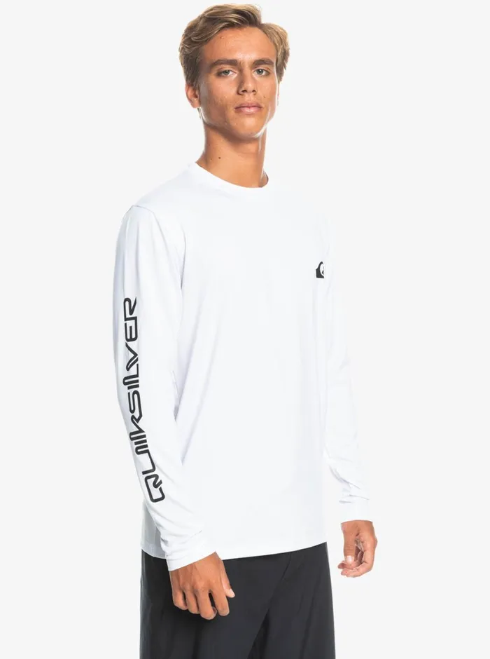 Quiksilver Omni Session Long Sleeve Upf 50 Surf TShirt White Mens Rashguards
