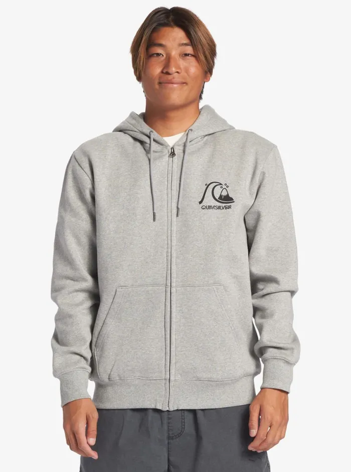 Quiksilver Original ZipUp Sweatshirt Athletic Heather Mens Sweatshirts and Hoodies