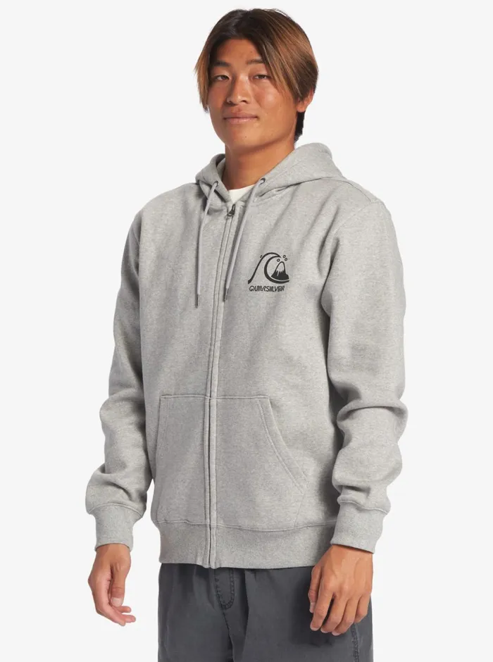Quiksilver Original ZipUp Sweatshirt Athletic Heather Mens Sweatshirts and Hoodies