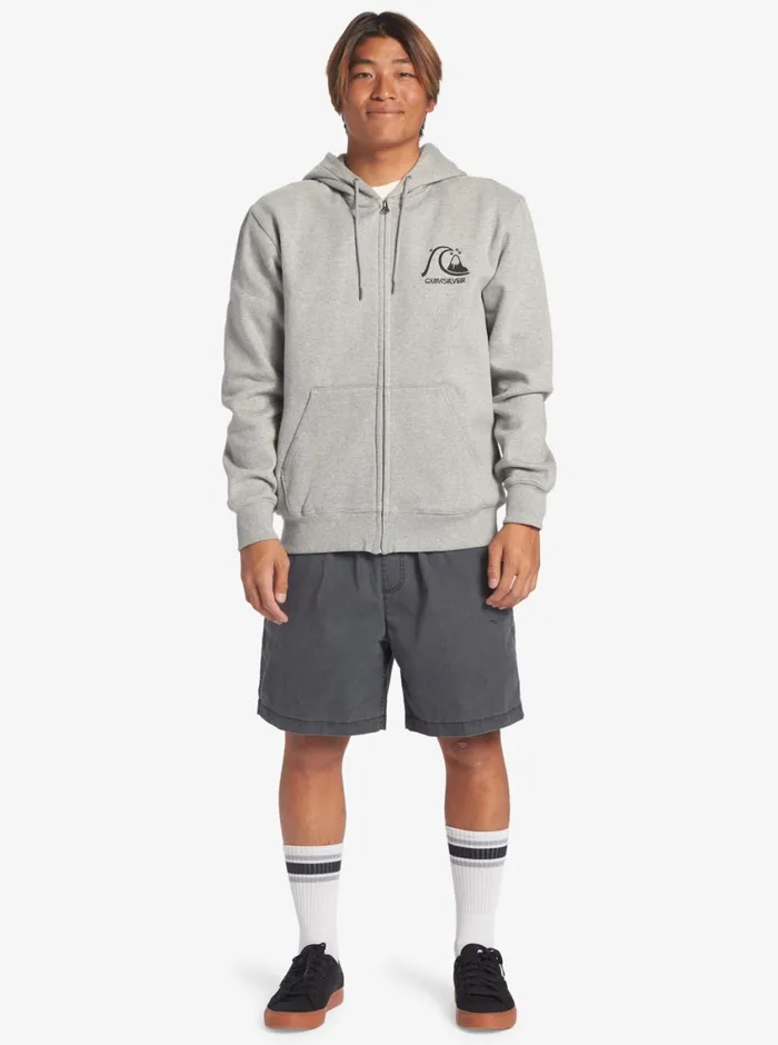 Quiksilver Original ZipUp Sweatshirt Athletic Heather Mens Sweatshirts and Hoodies