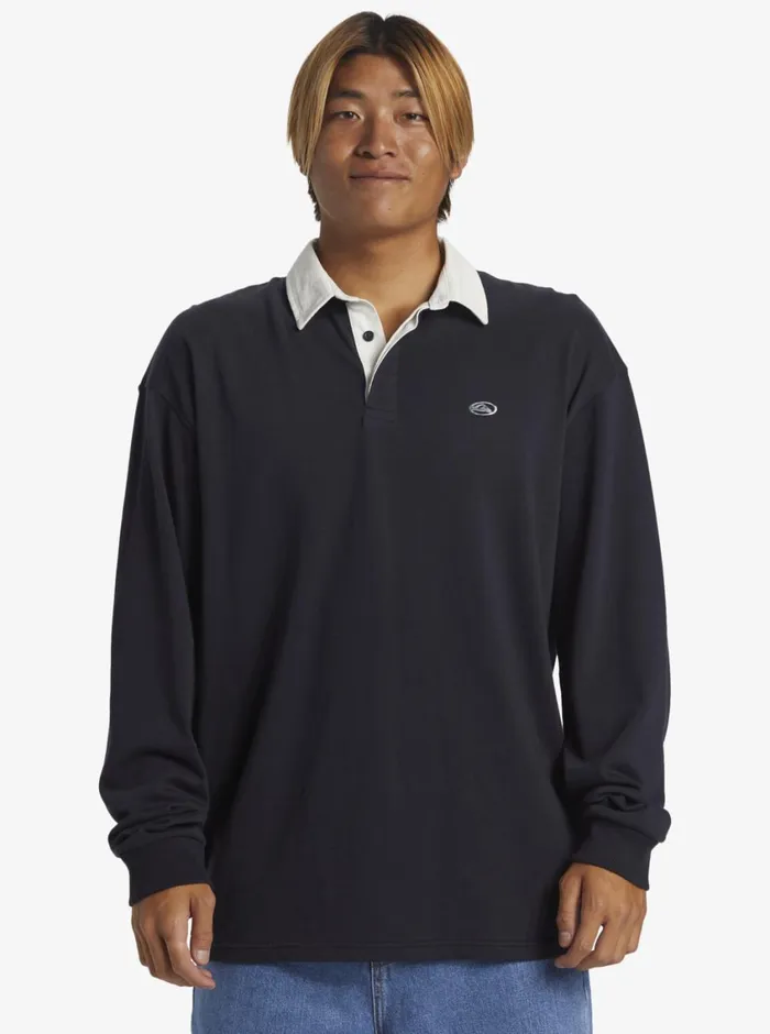 Quiksilver Saturn Long Sleeve Polo Shirt Dark Navy Mens Shirts and Polos Quiksilver Saturn Long Sleeve Polo Shirt Dark Navy Mens Shirts and Polos