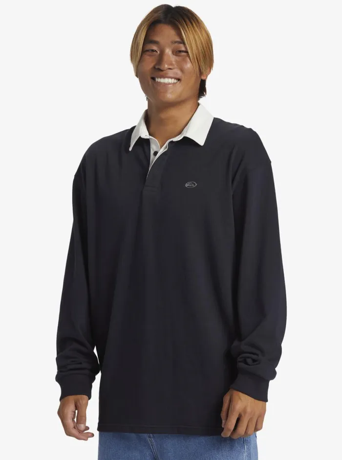 Quiksilver Saturn Long Sleeve Polo Shirt Dark Navy Mens Shirts and Polos Quiksilver Saturn Long Sleeve Polo Shirt Dark Navy Mens Shirts and Polos