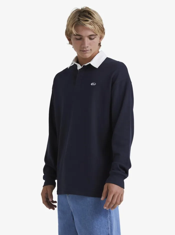 Quiksilver Saturn Long Sleeve Polo Shirt Dark Navy Mens Shirts and Polos Quiksilver Saturn Long Sleeve Polo Shirt Dark Navy Mens Shirts and Polos