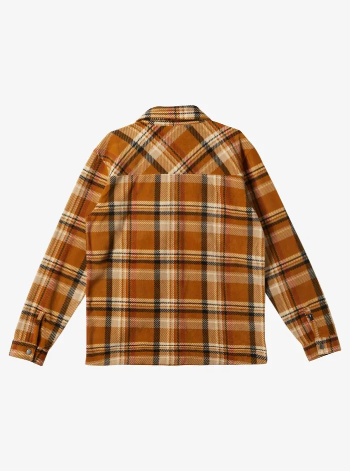 Quiksilver Surf Days Long Sleeve Fleece Shirt Bone Brown Surf Days Mens Shirts and Polos