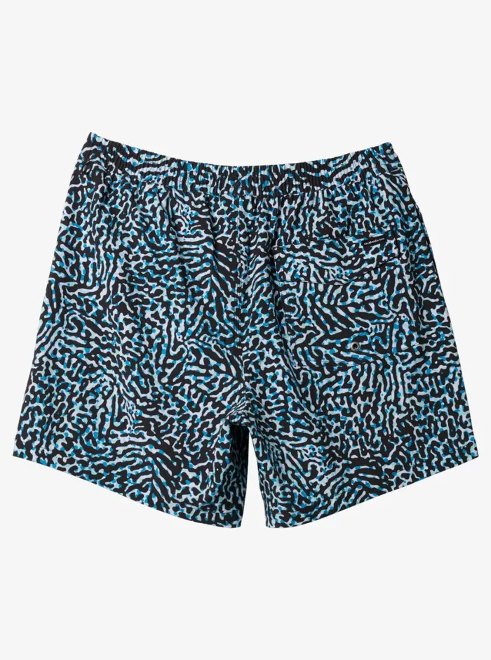 Quiksilver Surfsilk Mix Volley 17034 Elastic Waist Shorts Swedish Blue Mens Elastic Waist
