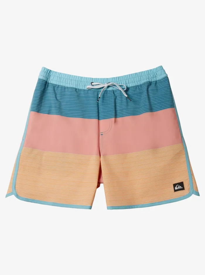Quiksilver Surfsilk Tijuana Volley 17034 Elastic Waist Shorts Canyon Clay Mens Elastic Waist