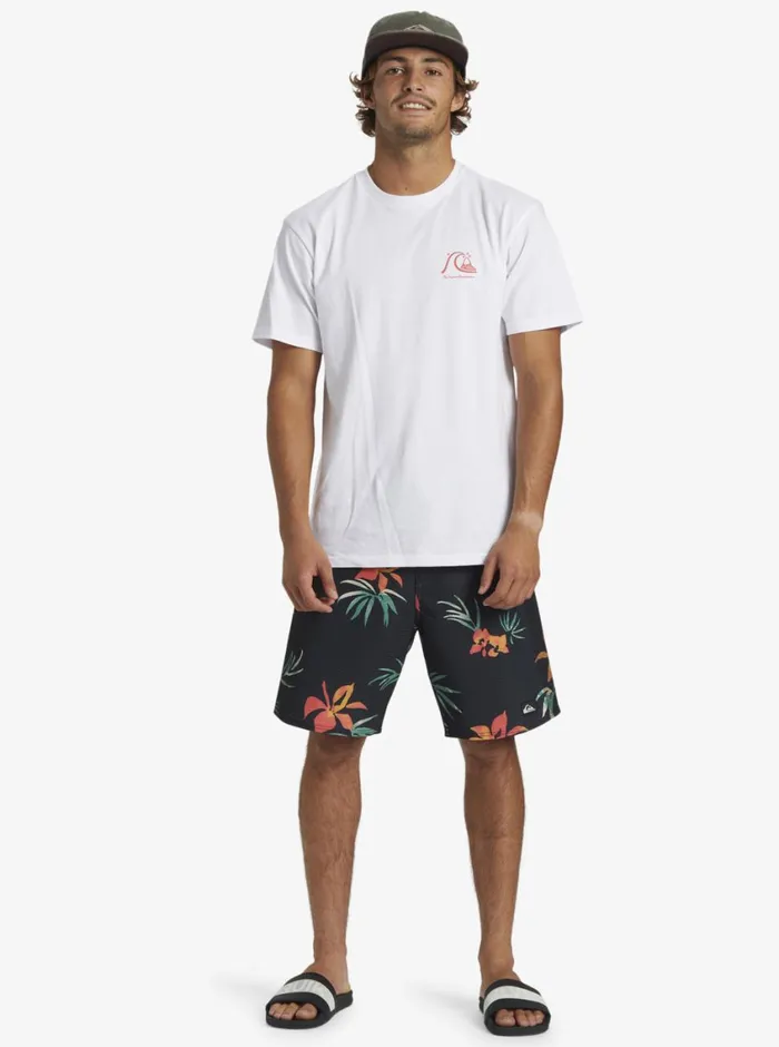 Quiksilver The Original Boardshort TShirt White Mens Tees Quiksilver The Original Boardshort TShirt White Mens Tees