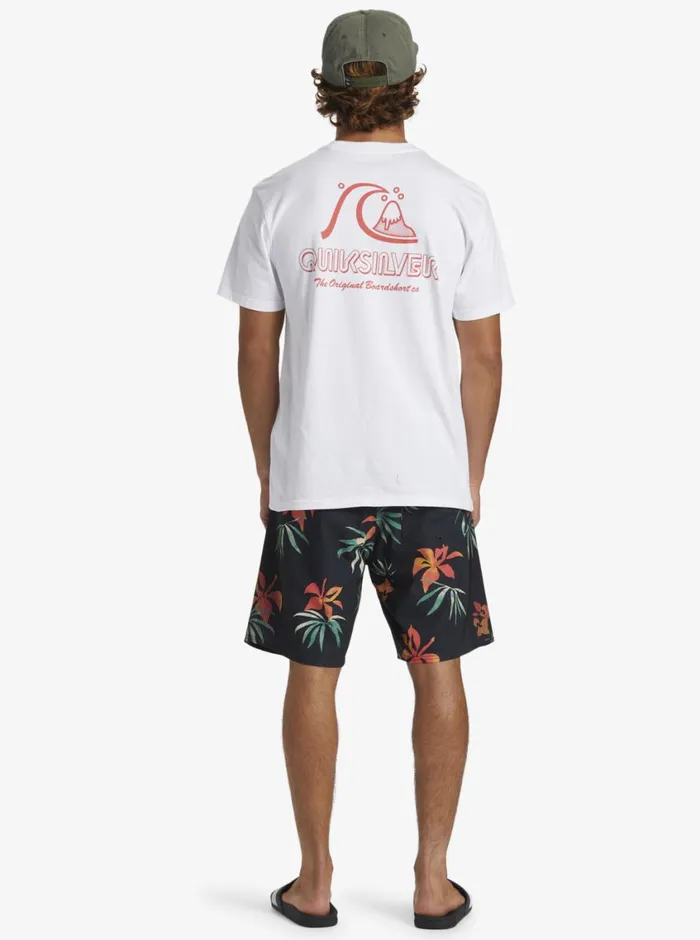 Quiksilver The Original Boardshort TShirt White Mens Tees Quiksilver The Original Boardshort TShirt White Mens Tees