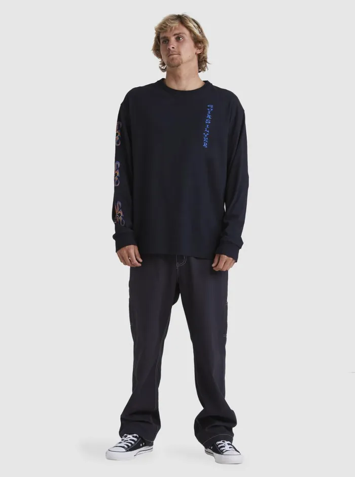 Quiksilver Trident Long Sleeve TShirt Black Mens Tees