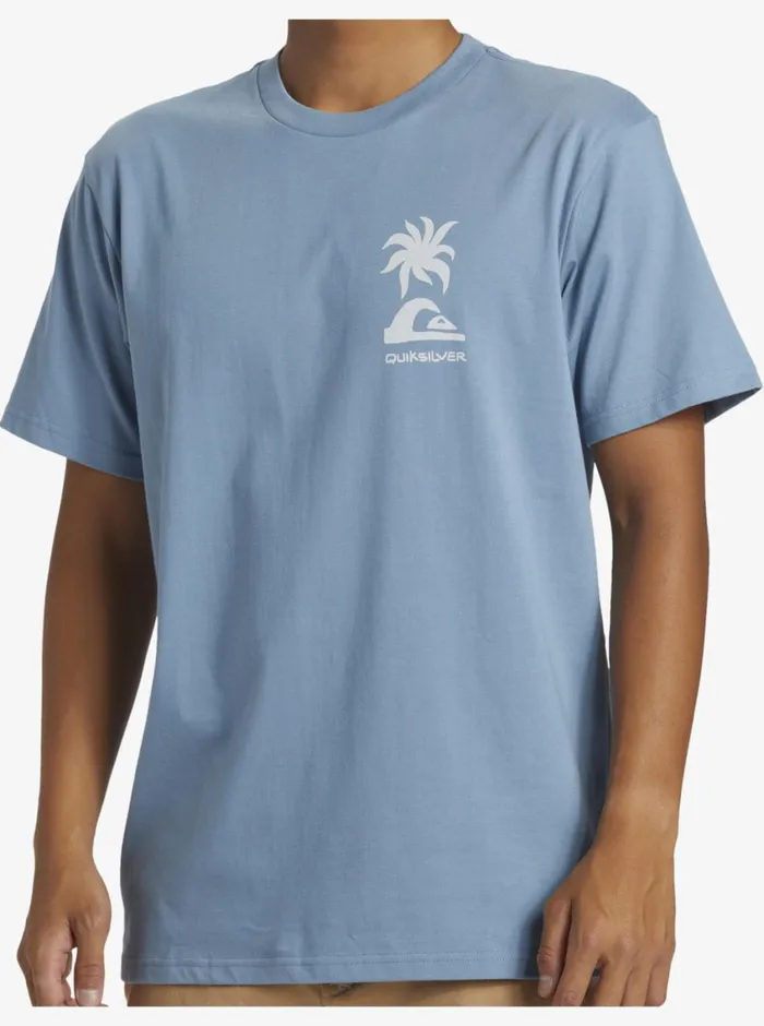 Quiksilver Tropical Breeze TShirt Blue Shadow Mens Tees Quiksilver Tropical Breeze TShirt Blue Shadow Mens Tees
