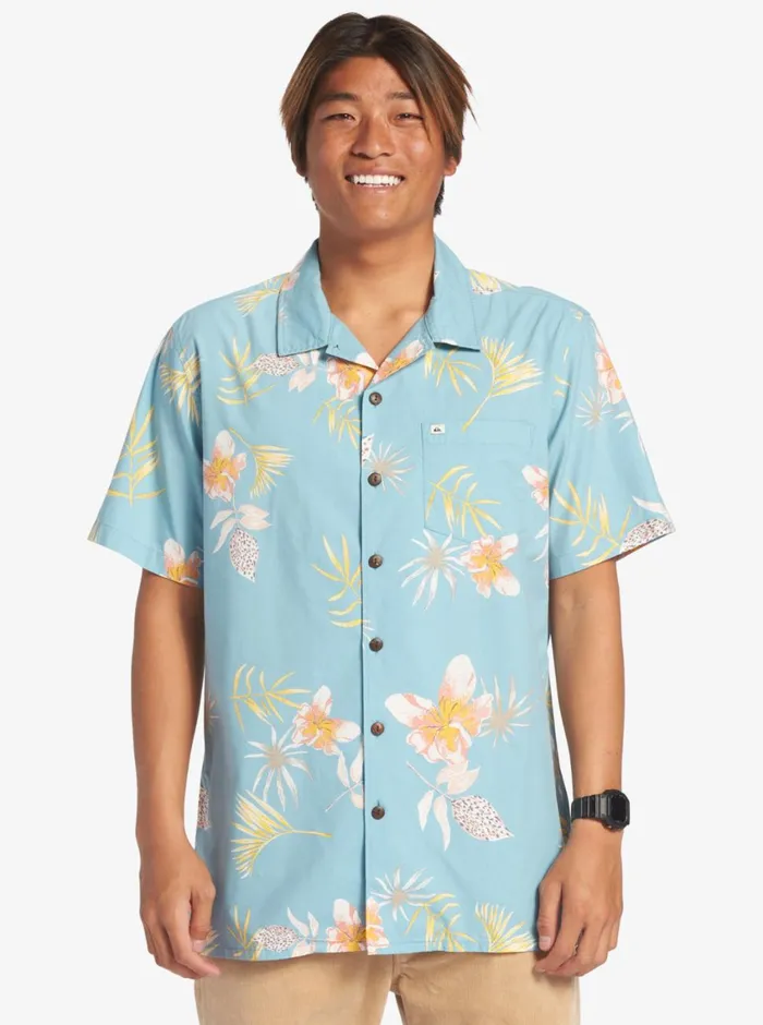 Quiksilver Tropical Floral Short Sleeve Woven Shirt Reef Waters Tropical Floral Ss Mens Shirts and Polos Quiksilver Tropical Floral Short Sleeve Woven Shirt Reef Waters Tropical Floral Ss Mens Shirts and Polos