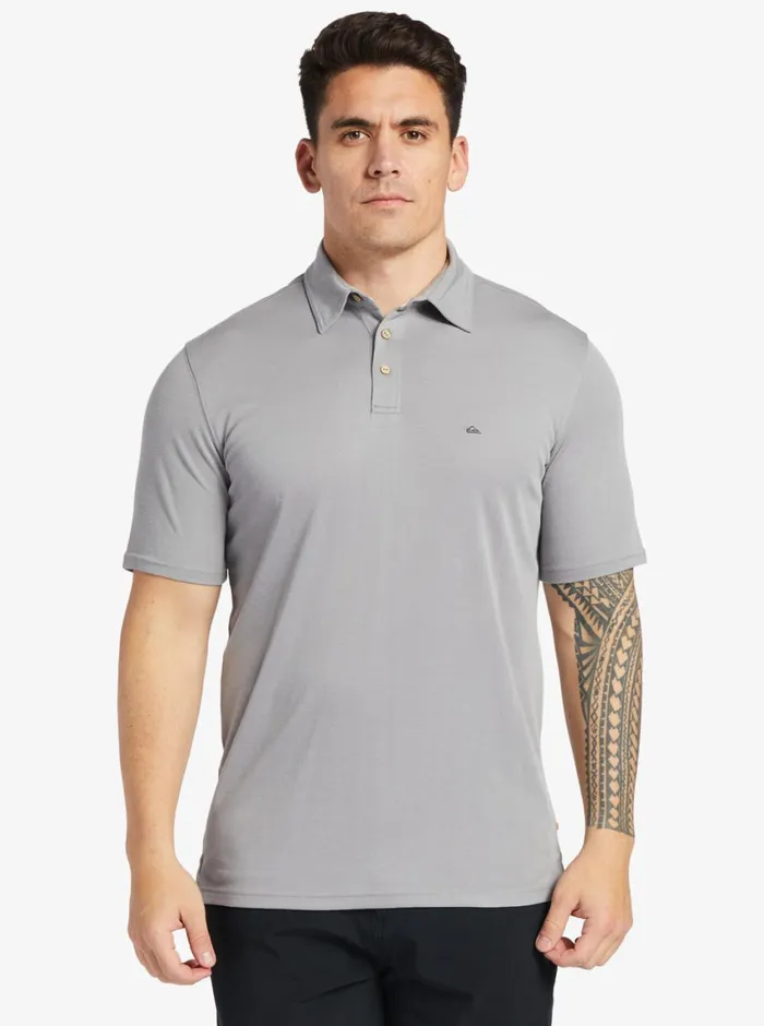 Quiksilver Waterpolo Short Sleeve Polo Shirt Sharkskin MensWaterman Shirts and Polos