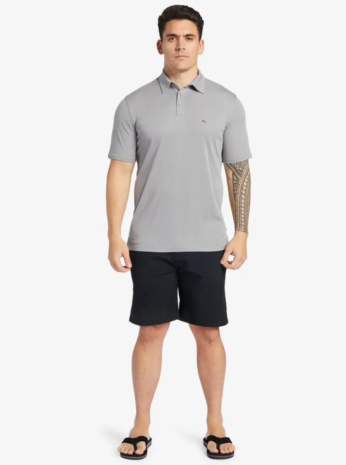 Quiksilver Waterpolo Short Sleeve Polo Shirt Sharkskin MensWaterman Shirts and Polos