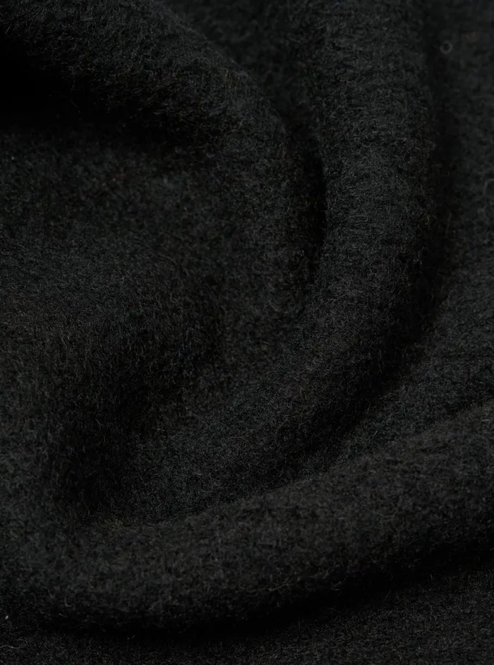 Ramsay Quarter Zip In Black Wool Fleece Men Universal Works Fleece