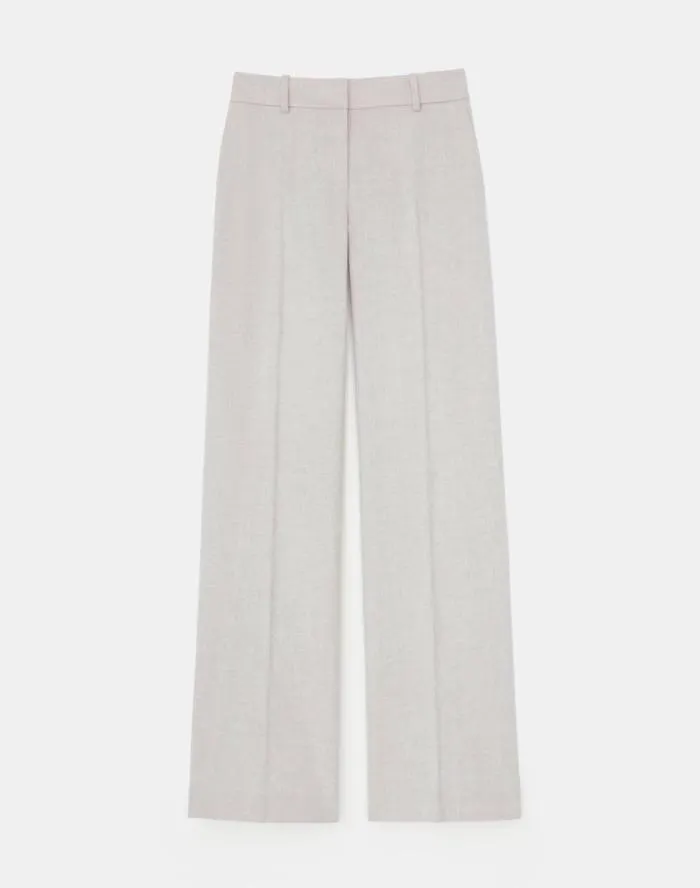 Ready To Wear CashmereWool Mlange Sullivan Pant Oatmeal Melange Lafayette 148 New York Pants and Shorts
