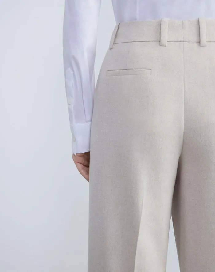 Ready To Wear CashmereWool Mlange Sullivan Pant Oatmeal Melange Lafayette 148 New York Pants and Shorts