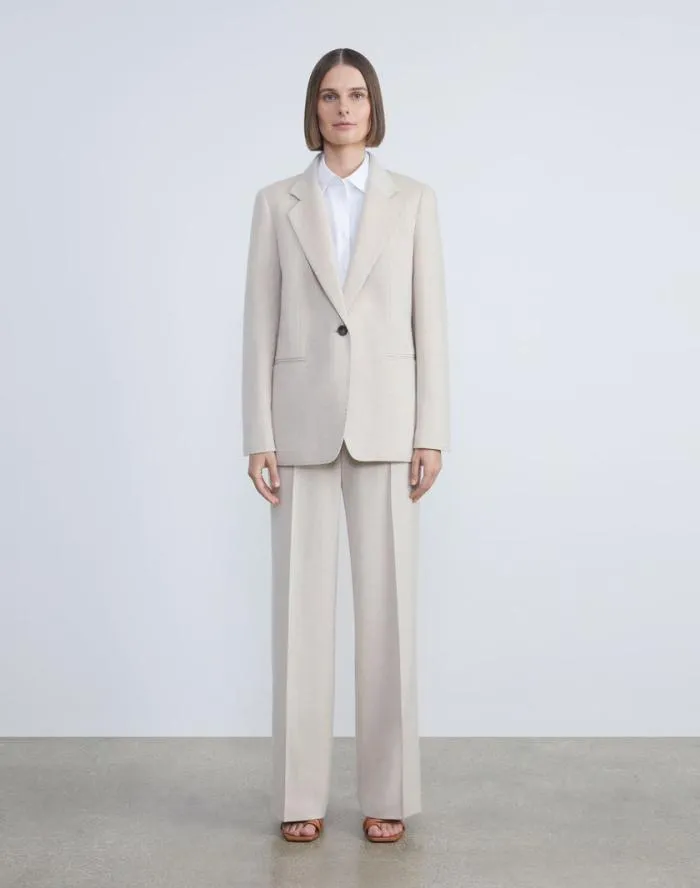 Ready To Wear CashmereWool Mlange Sullivan Pant Oatmeal Melange Lafayette 148 New York Pants and Shorts