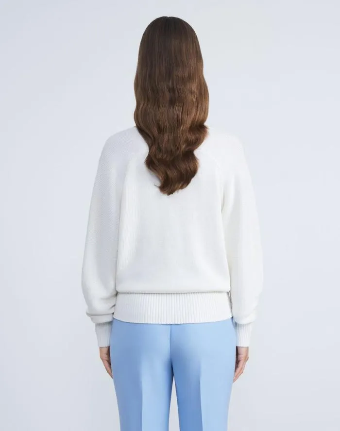 Ready To Wear CottonSilk Tape Wide VNeck Dolman Sweater Black Lafayette 148 New York Sweaters and Knits