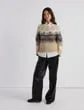 Ready To Wear Fair Isle Jacquard CashmereSilk Sweater Dune Multi Lafayette 148 New York Sweaters and Knits