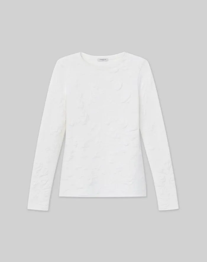 Ready To Wear Flora Jacquard Responsible Fine Gauge MerinoViscose Sweater Cloud Lafayette 148 New York Sweaters and Knits Ready To Wear Flora Jacquard Responsible Fine Gauge MerinoViscose Sweater Cloud Lafayette 148 New York Sweaters and Knits