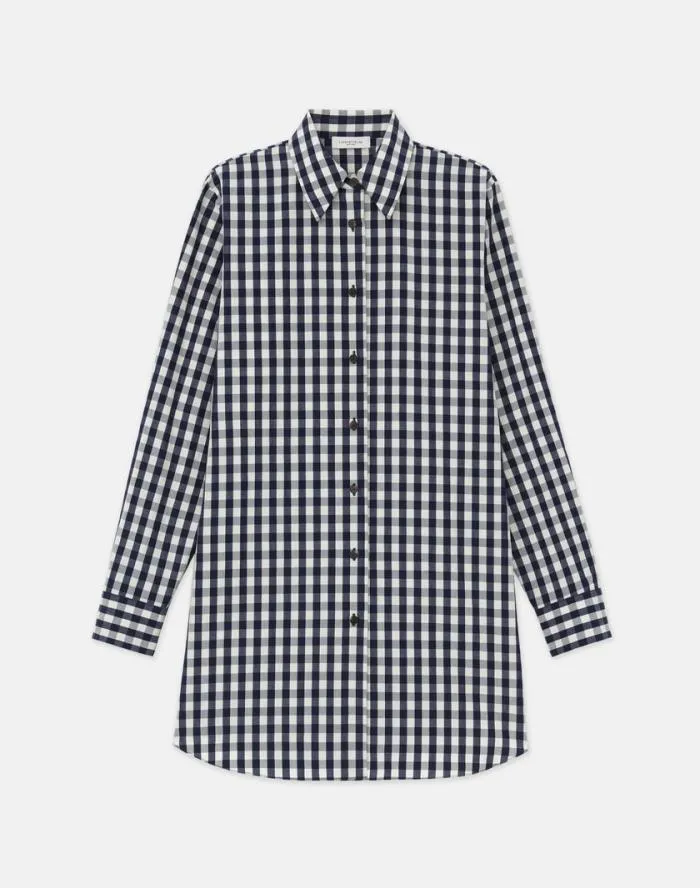 Ready To Wear Gingham Crinkle CottonLinen Oversized Shirt Midnight Blue Multi Lafayette 148 New York Blouses and Shirts Ready To Wear Gingham Crinkle CottonLinen Oversized Shirt Midnight Blue Multi Lafayette 148 New York Blouses and Shirts