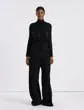 Ready To Wear HandEmbellished Cashmere Lace Stitch Cropped Cardigan Black Lafayette 148 New York Sweaters and Knits