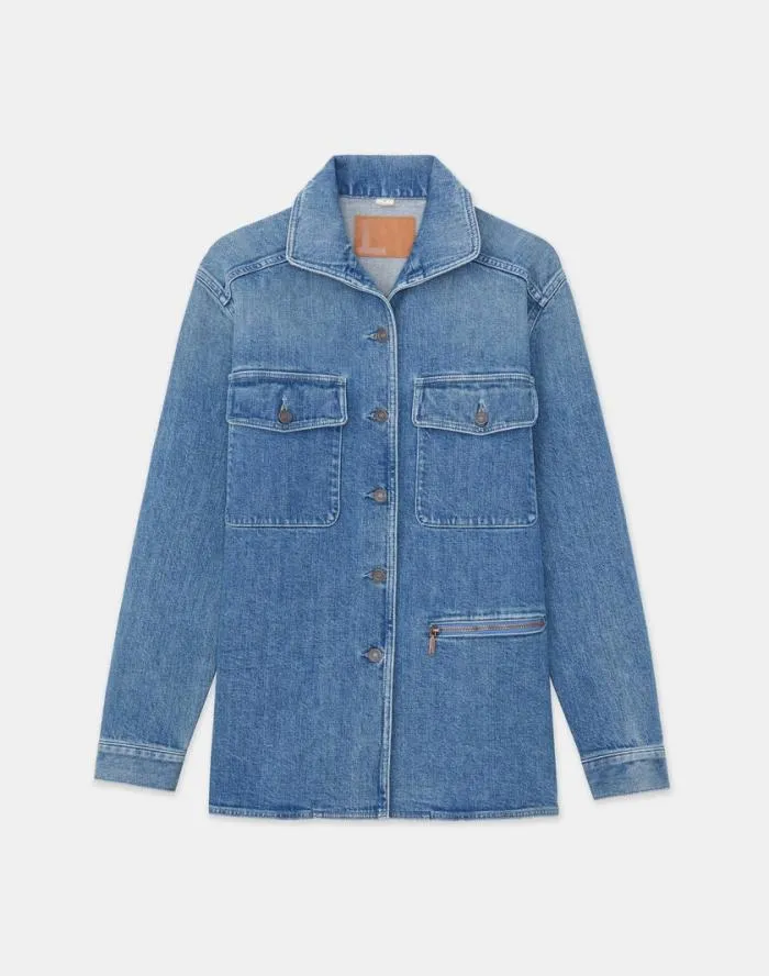 Ready To Wear L148 Denim Chore Jacket Faded Skyline Lafayette 148 New York Jackets and Blazers Ready To Wear L148 Denim Chore Jacket Faded Skyline Lafayette 148 New York Jackets and Blazers